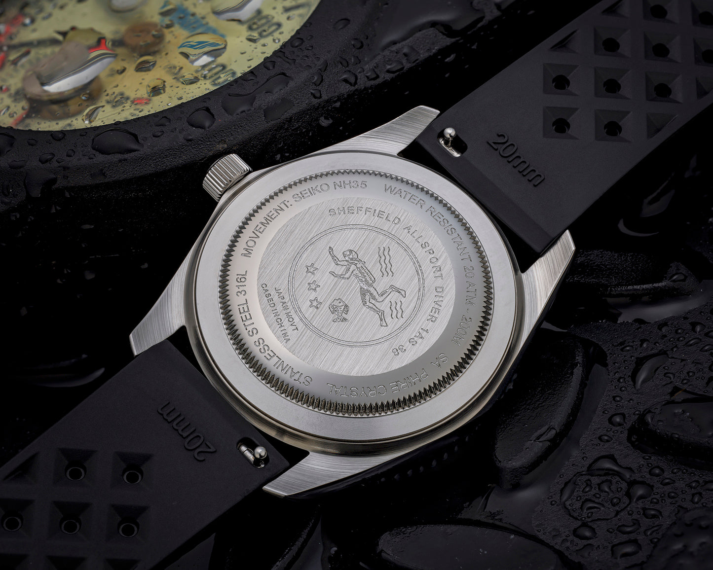 1A 38mm Black W/Blue Dial